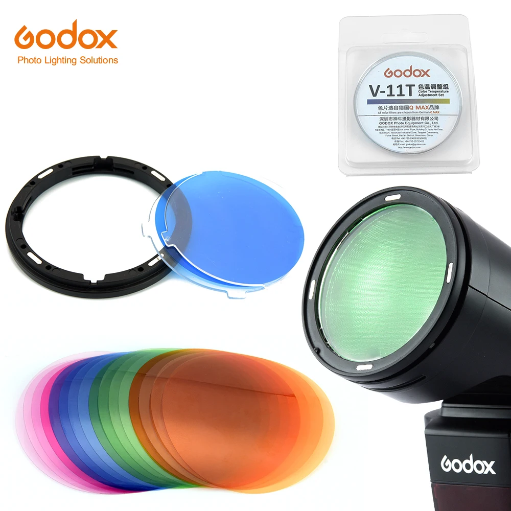 

Godox AK-R16 Magnetic Mount Diffuser Plate with V-11T V11T Color Effect Gel Set for Godox V1 Series Flash Light Speedlite