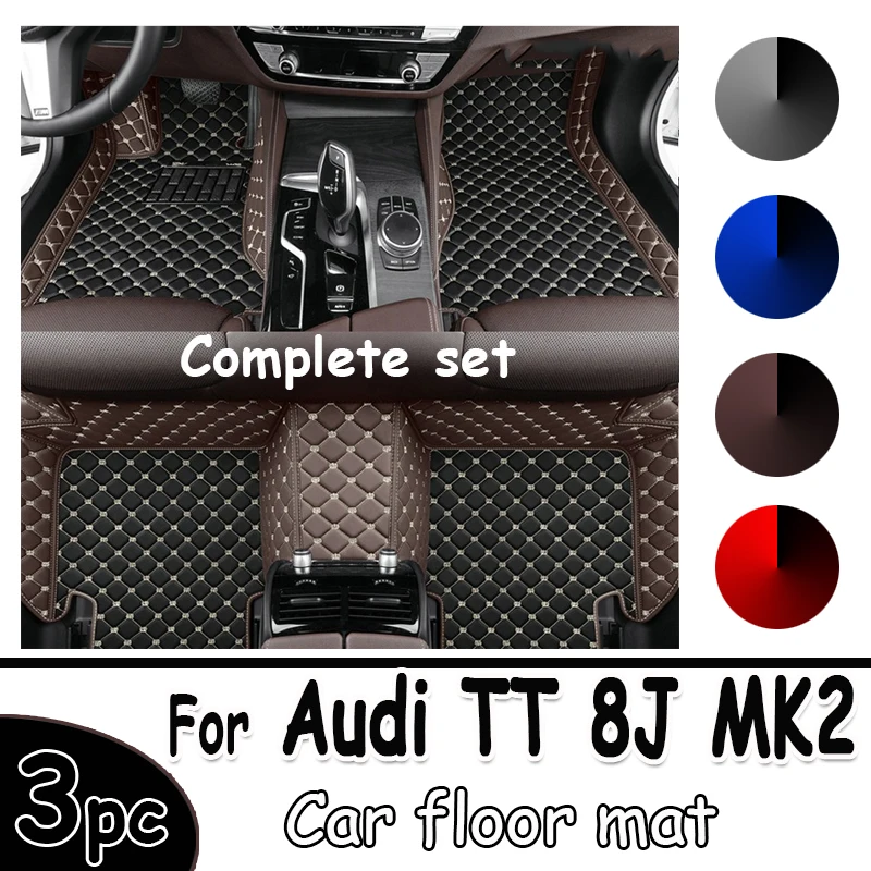 

Автомобильные коврики для Audi TT 8J MK2 2007 ~ 2014, роскошный кожаный коврик, автомобильные коврики, прочные защитные коврики, набор автомобильных аксессуаров 2008