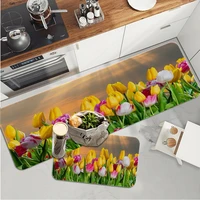 tulipa flores impresso flanela tapete do banheiro decora%c3%a7%c3%a3o tapete antiderrapante para sala de estar cozinha bem vindo capacho