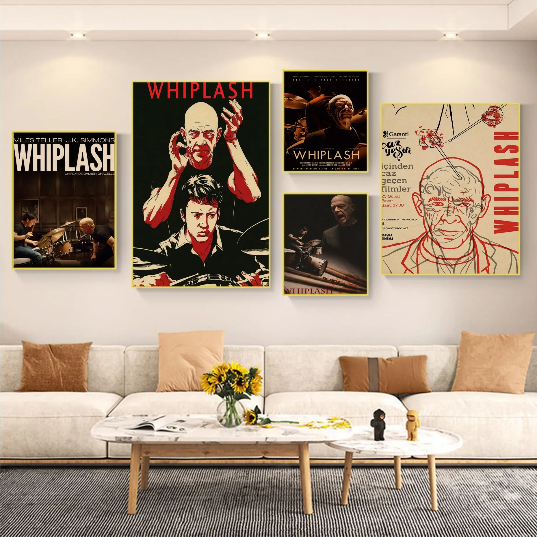 

Whiplash Damien Chazelle Miles Teller JKSimmons Movie Posters Kraft Paper Prints and Posters Posters Wall Stickers