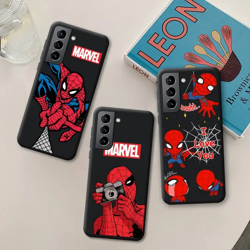 

Marvel cartoon spiderman Phone Case for Samsung Galaxy S21 Ultra S20 FE M11 S8 S9 Plus S10 5G lite 2020 Silicone Soft Cover