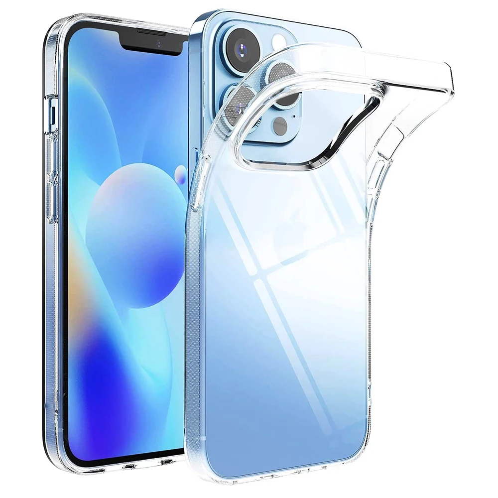 Ультратонкий Прозрачный чехол для iPhone 13 12 11 Pro XS Max XR X Мягкий ТПУ силиконовый Mini 6 7 8