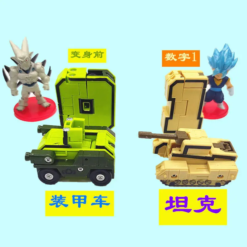 

Cute Creative DIY Education Blocks Assembling Action Figure Transformation Number Deformation Robot Toy for Children