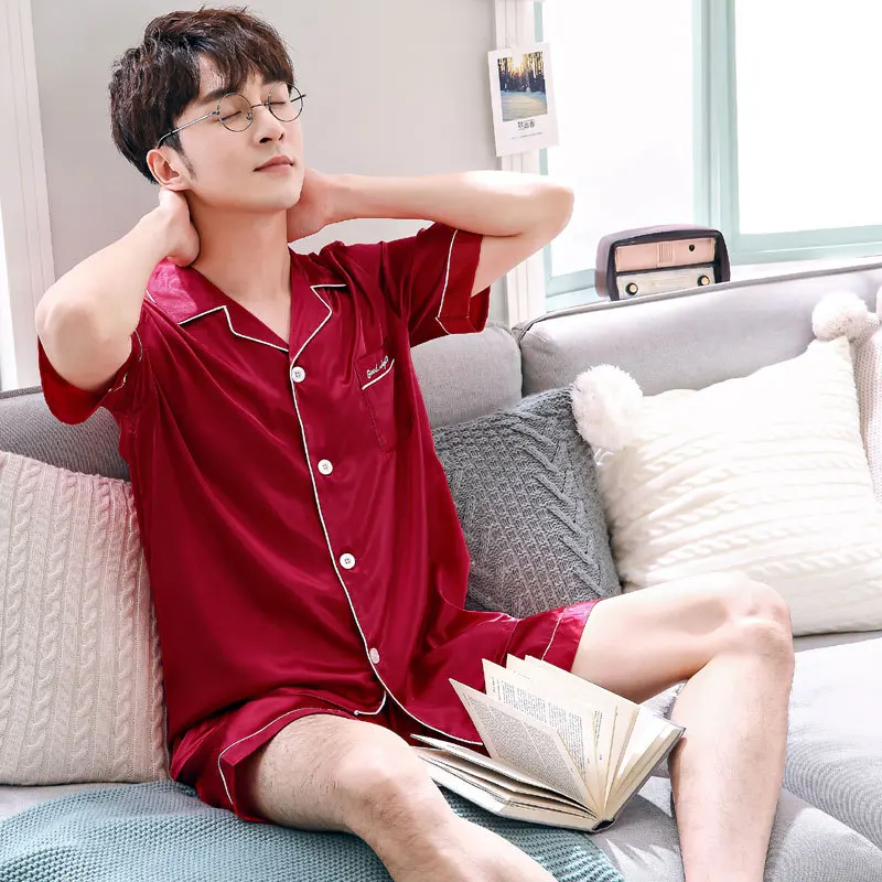 Spring and Autumn Couples Breathable Pajamas Summer Long-sleeved Thin Suit Cardigan Home Service Luxury and  Casual Sleepwear