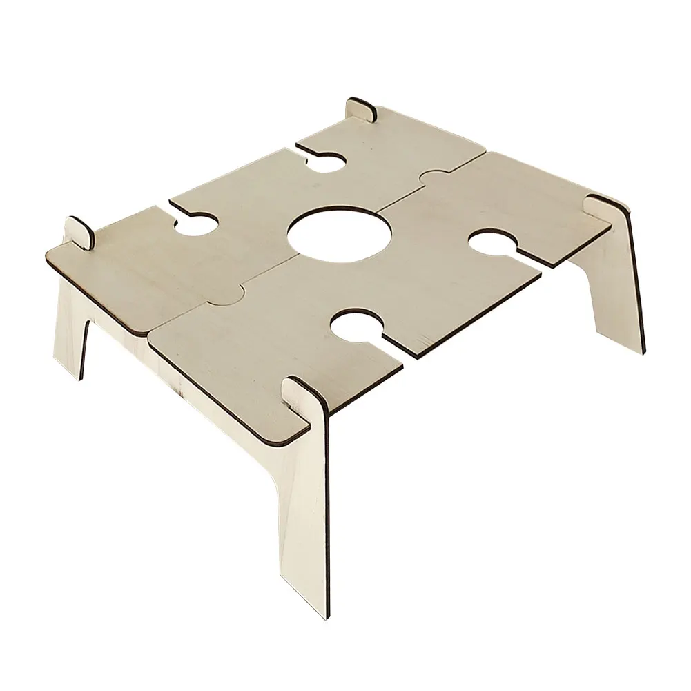 

Wooden Outdoor Folding Picnic Table with Glass Holder Storage Rack Foldable Wine Glass Desk for Camping Travel BBQ Garden