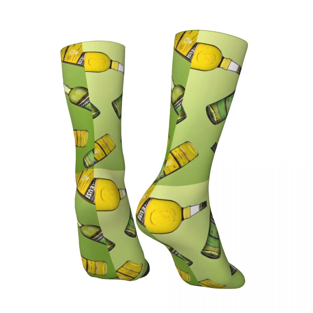 Зеленая бутылка Chartreuse картина маслом чулки для напитков женские и мужские носки