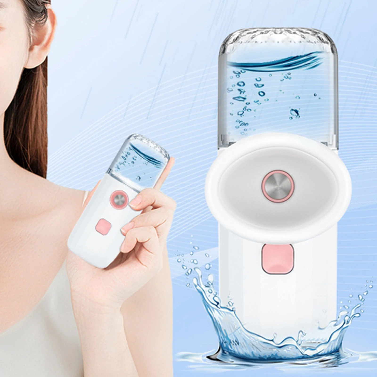 

Mini Nano Mist Sprayer Cooler Facial Eye Steamer Humidifier USB Rechargeable Face Moisturizing Beauty Skin Care Tools