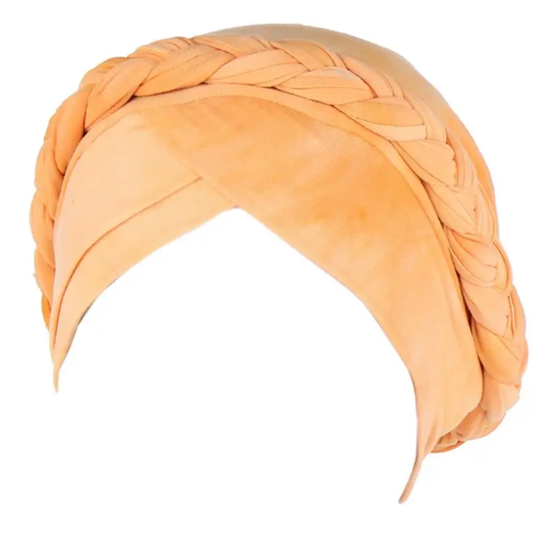 

Women Twisted Braid Muslim Hijab Turban Hat Gradient Tie-Dye Print Chemo Cancer Headscarf Slouchy Wrap Cap Hair Drop Shipping