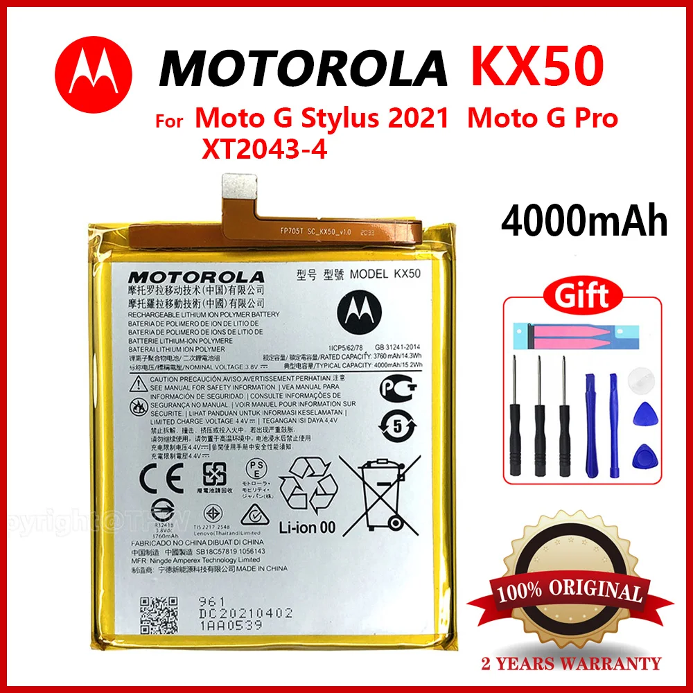 

Original Motorola Batteria KX50 Replacement Battery KX 50 For Moto G Stylus 2021 Moto G Pro XT2043-4 Mobile Phone Batteries