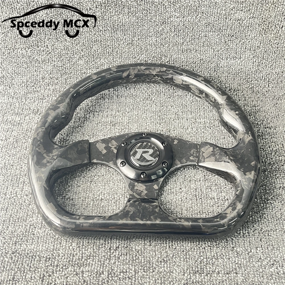 

Рулевое колесо JDM из углеродного волокна 100%, 13 дюймов, 320 мм, кованые плоские гоночные рулевые колеса