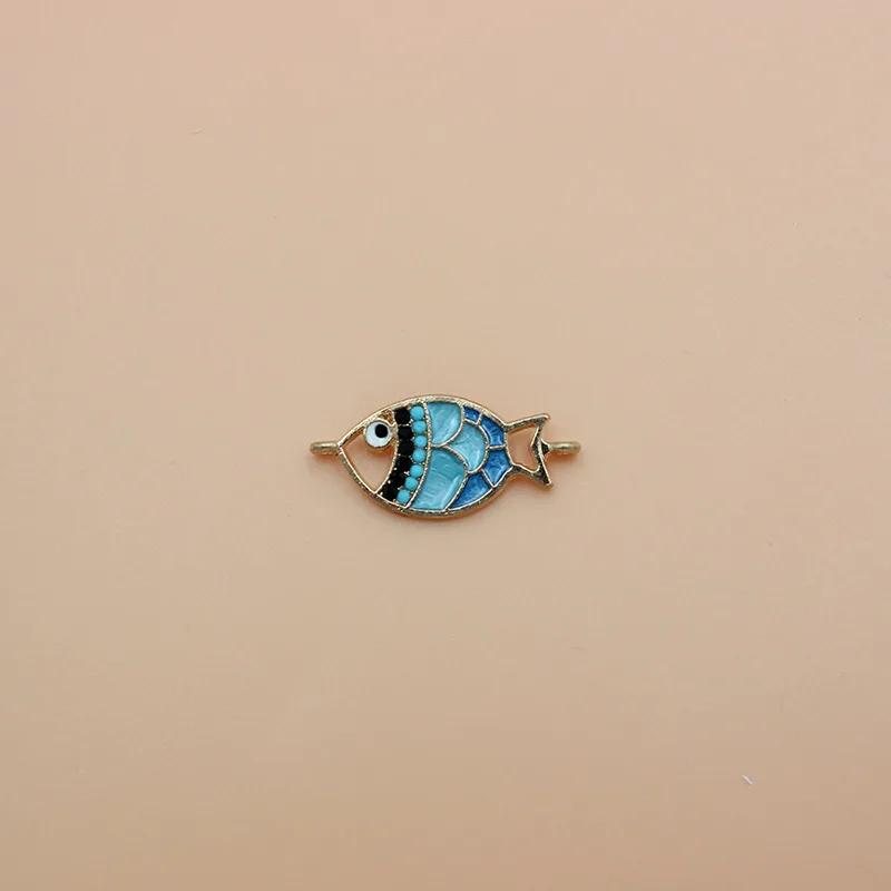 10pcs/Lot Fish Cat Owl Diy Design for Jewelry Making Earring Bracelet or Necklace Handmade Enamel Charms images - 6