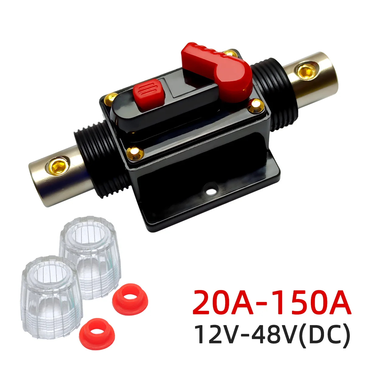 

30A-300A Power Protect Fuse Circuit Breaker Trolling With Manual Reset 12V-48VDC Waterproof Car Boat Manual for Car Audio System