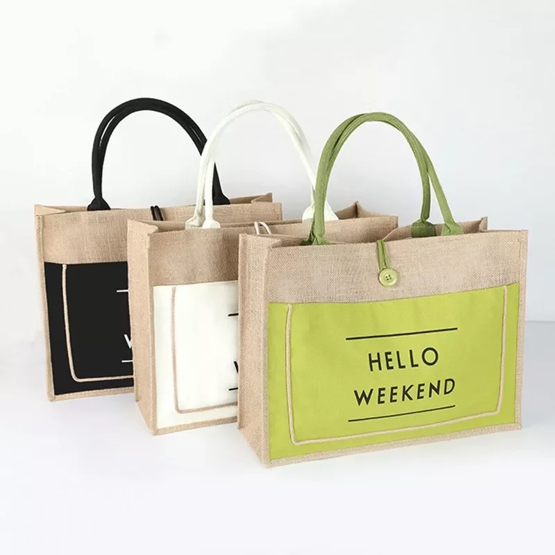 

NEW2023 Casual Women's Linen Letter Handbags Large Capacity Shopping Bags Ladies Beach Travel Shoulder Bags Tote Clutch Stor
