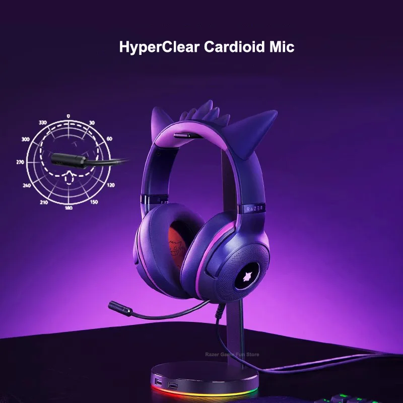 Проводная игровая USB-гарнитура Razer Pokemon Gengar Edition RGB