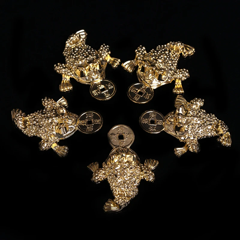 

5Pcs Feng Shui Pocket Toad Frogs Fortune Keychain Charm Bag Pendant Home Decor