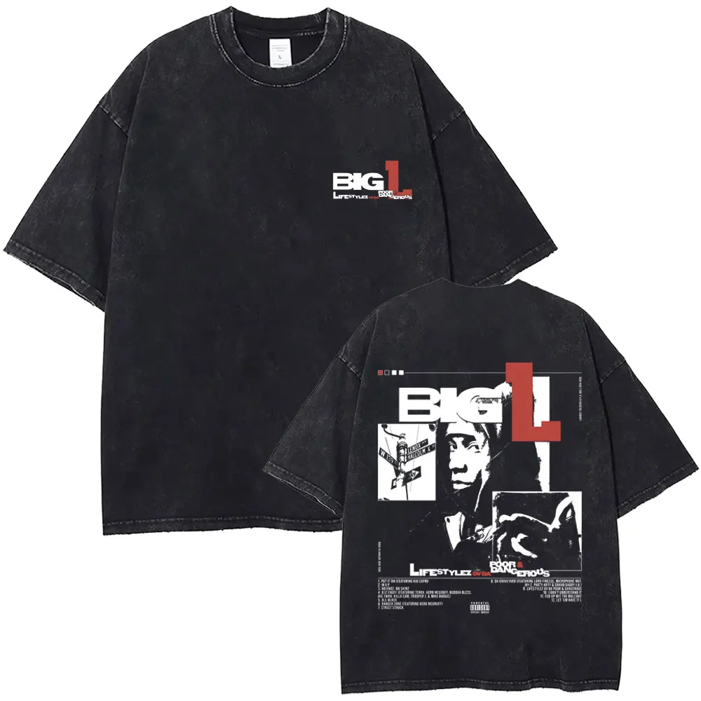 Washed Vintage Hip Hop Rapper The Notorious Big L Lifestylez of Poor and Dangerous Tshirt Biggie Smalls T-shirts Men T Shirt