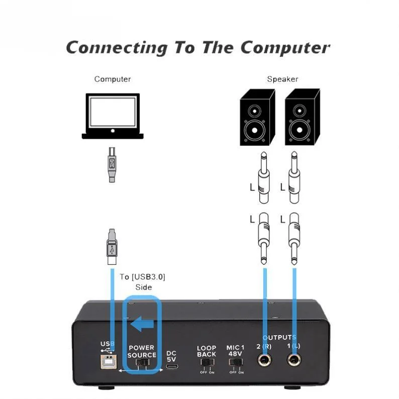Для DAYMIC DM202 Профессиональный 2 входа выхода аудио интерфейс микшер с USB Мобильная