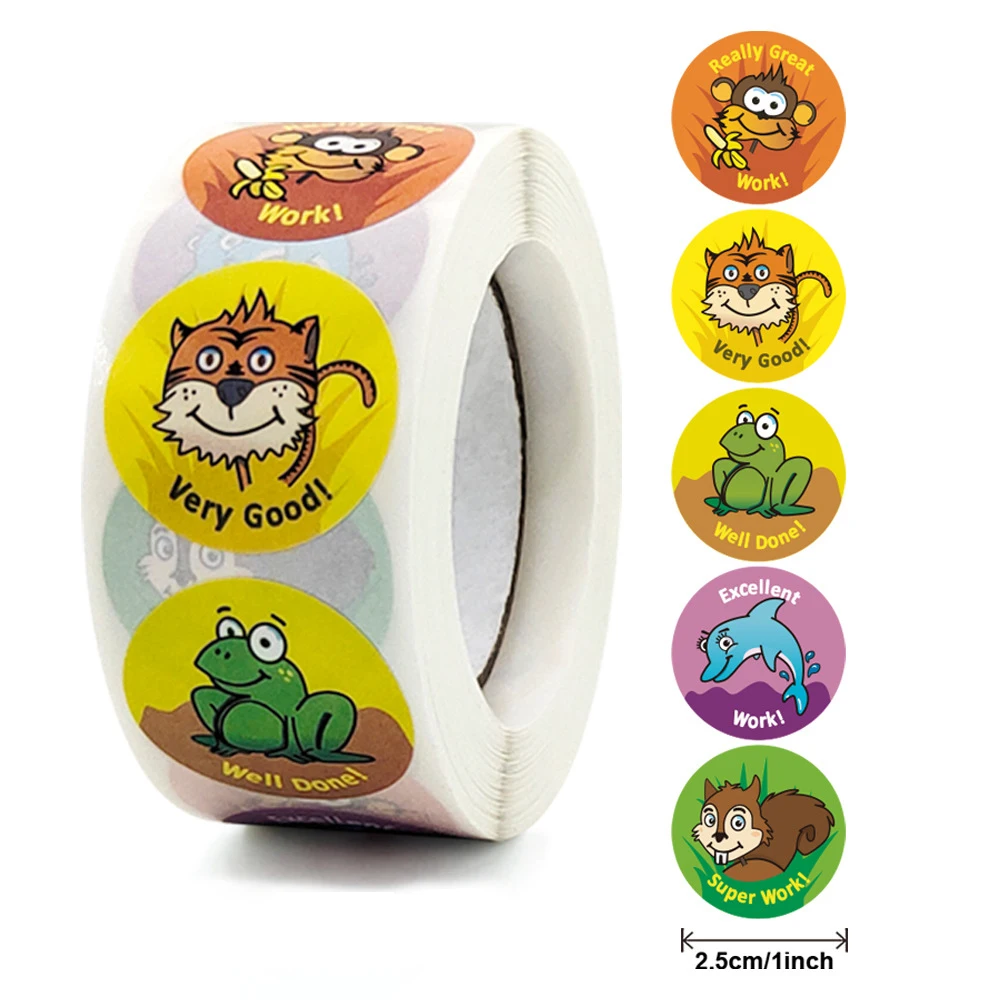 

Cute Sticker 50-500pcs Animal Thank you Stickers 1inch Round Gift Decor Seal labels Kids Reward Diary Scrapbook Stationery