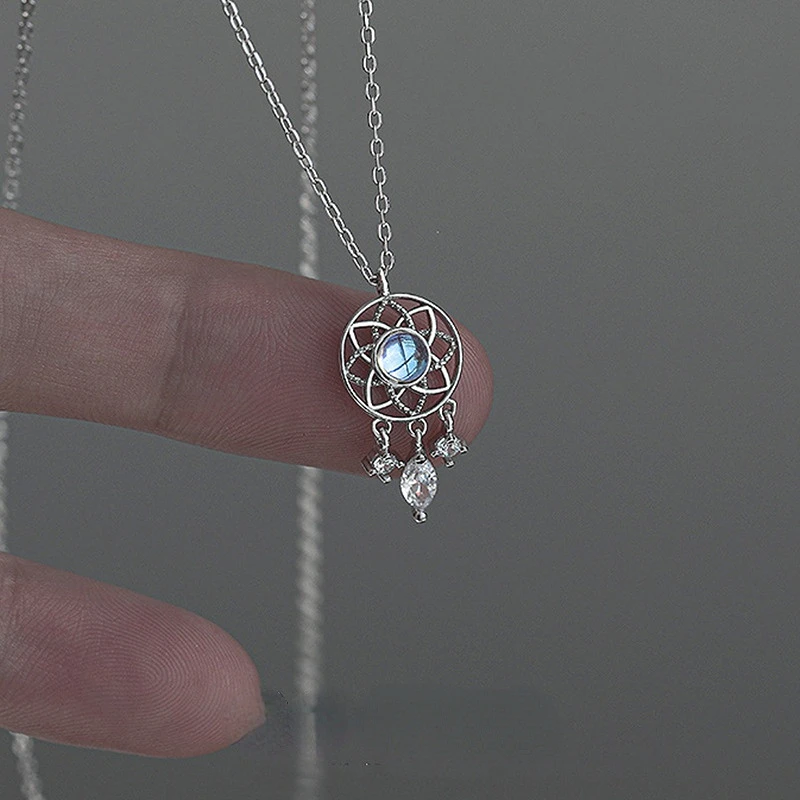 Колье для женщин "Ожерелье сновидений" женщины вырезали кулон высокого качества тренда серебристого цвета корейская мода ювелирных изделий.
