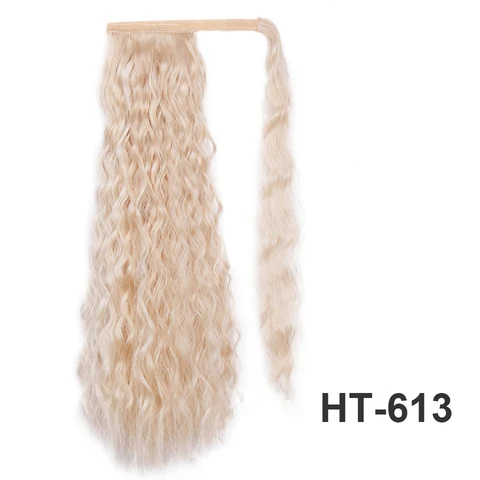 AISI HAIR синтетический кукурузный волнистый длинный хвост Синтетический шиньон на зажиме удлинитель волос Омбре коричневый конский хвост светлые волосы