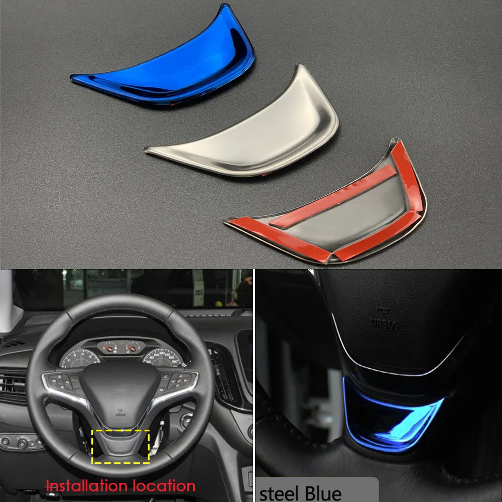 

Car Accessories Stainless Steel Steering Wheel Cover Sticker Fit for Chevrolet Equinox Malibu 2017-22 Opel Ampera Buick Velite 5