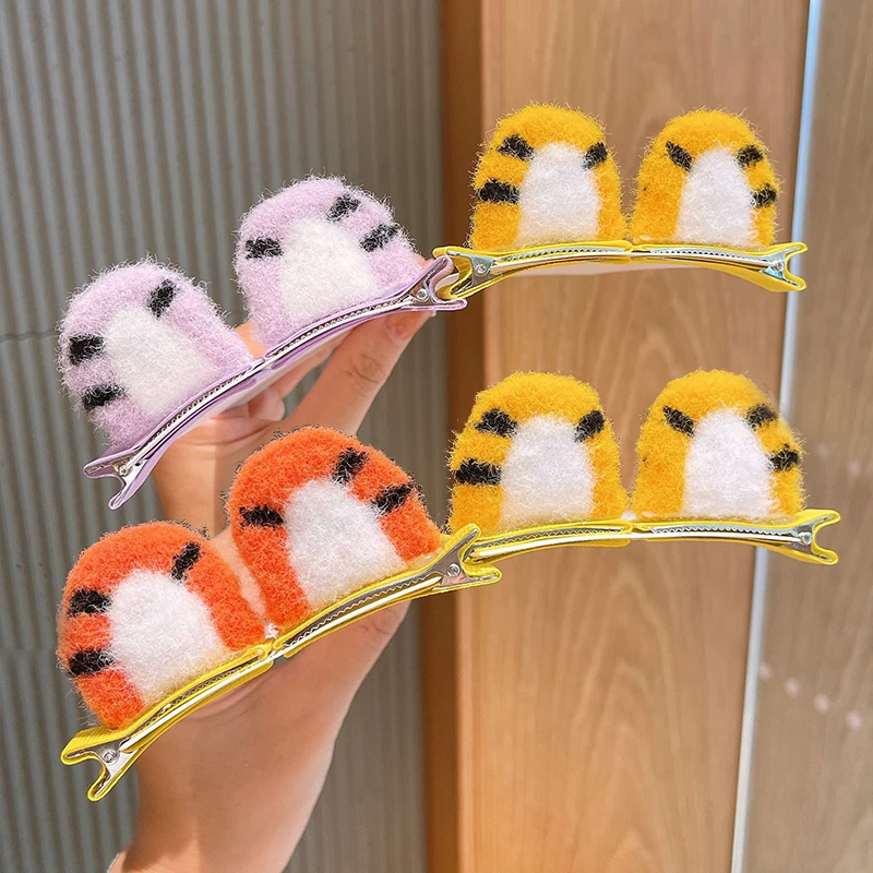 

2pcs Animal Ears Hair Side Clips Hairpin Plush Tiger Ear Hairpin Hair Clips Bangs Clips Fashion Barrettes Hair Accessories