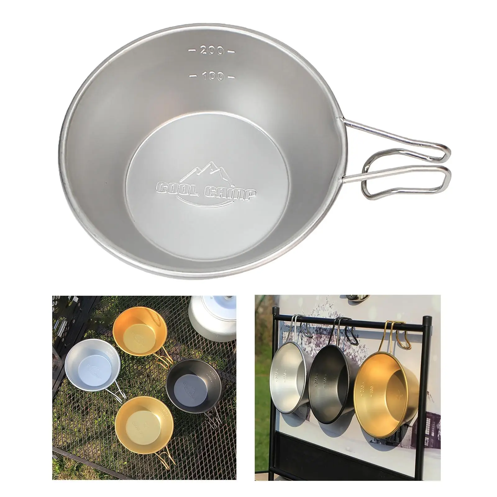 

Легкая миска для кемпинга, посуда для приготовления пищи на открытом воздухе, миска с ручкой для путешествий, пикника, кухни, барбекю, пешего...