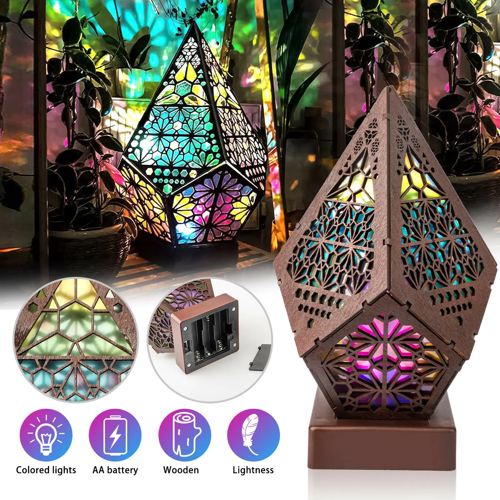 

D5 3D Projectors Colorful Bohemian Led Night Lights Polar Star Starry Sky Floor Projection Lamp Room Decor Decoration Home Lamp