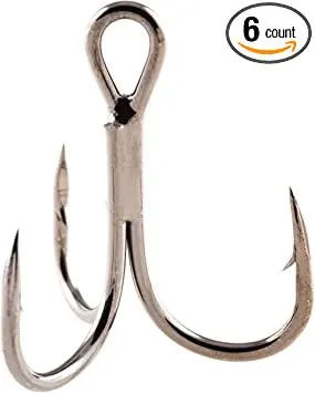 

Owner 41 Treble Hook Black Chrome Size 1 6 Pack 5641-101