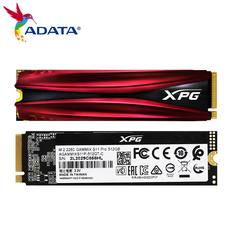 ADATA XPG GAMMIX S11 Pro SSD 1 ТБ 512 ГБ 2T M2 2280 Внутренний твердотельный накопитель NVMe 3 жесткий