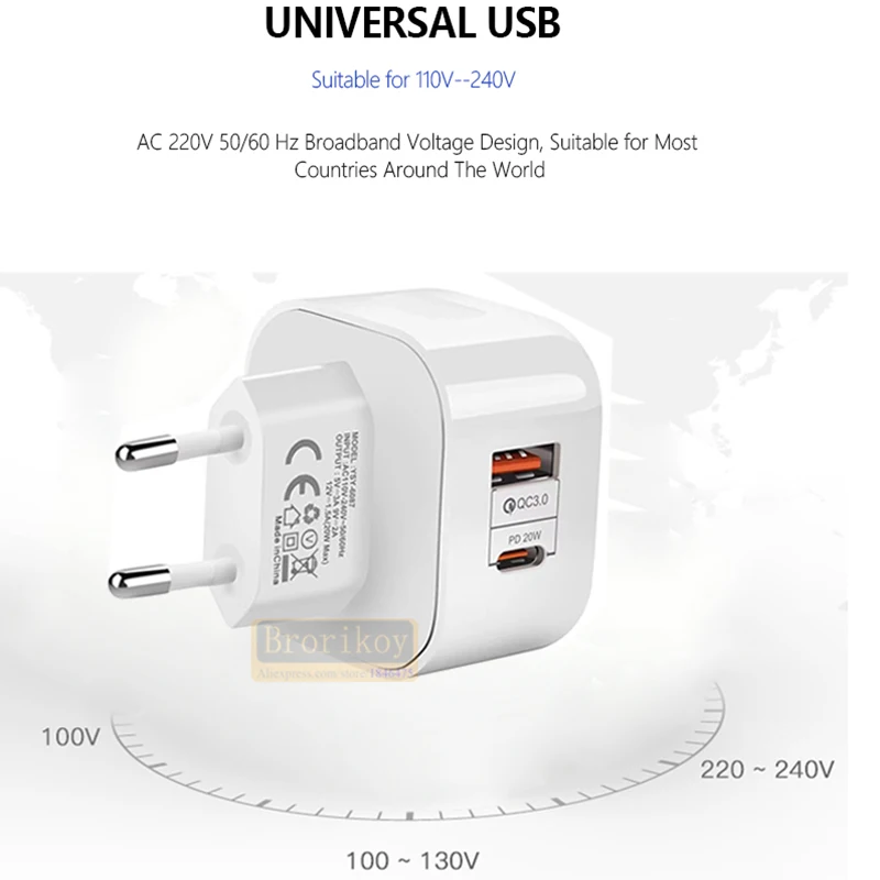 USB C Charger 20W PD Fast Charge QC3.0 QC4.0 For Macbook Pro iPhone12 Samsung S20 Huawei P40 P30 Xiaomi 10 9 Mi iPad Adapter |