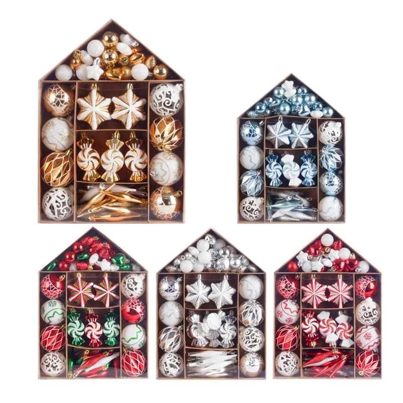 

73 шт. Рождественские шары, подвесные украшения, украшения для рождественской елки