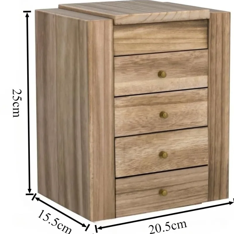 

Шкатулка для драгоценностей из цельного дерева, большая вместительная шкатулка для драгоценностей, многофункциональный футляр для ювелирных изделий в стиле ретро, ожерелье, серьги, шкатулка для ювелирных изделий