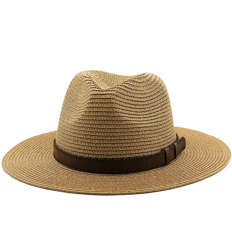 

Simple Parent-child Panama Hats Lady Beach hat Women Wide Brim Straw Hat Man Summer Sun Cap Fedora Hat 54cm 56-58cm 59-61cm