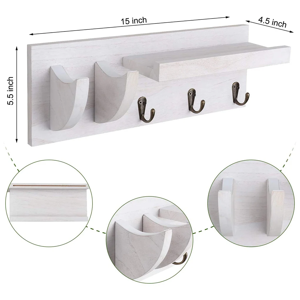 

Guitar Bracket Wall-Mounted Guitar Holder Wooden Wall Hanger Instrument Storage Rack Supplies White
