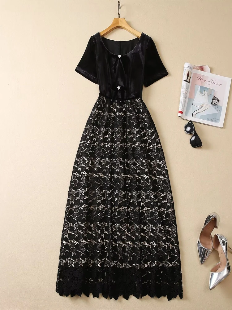 Женское бархатное платье средней длины SEQINYY летнее весеннее новое модное