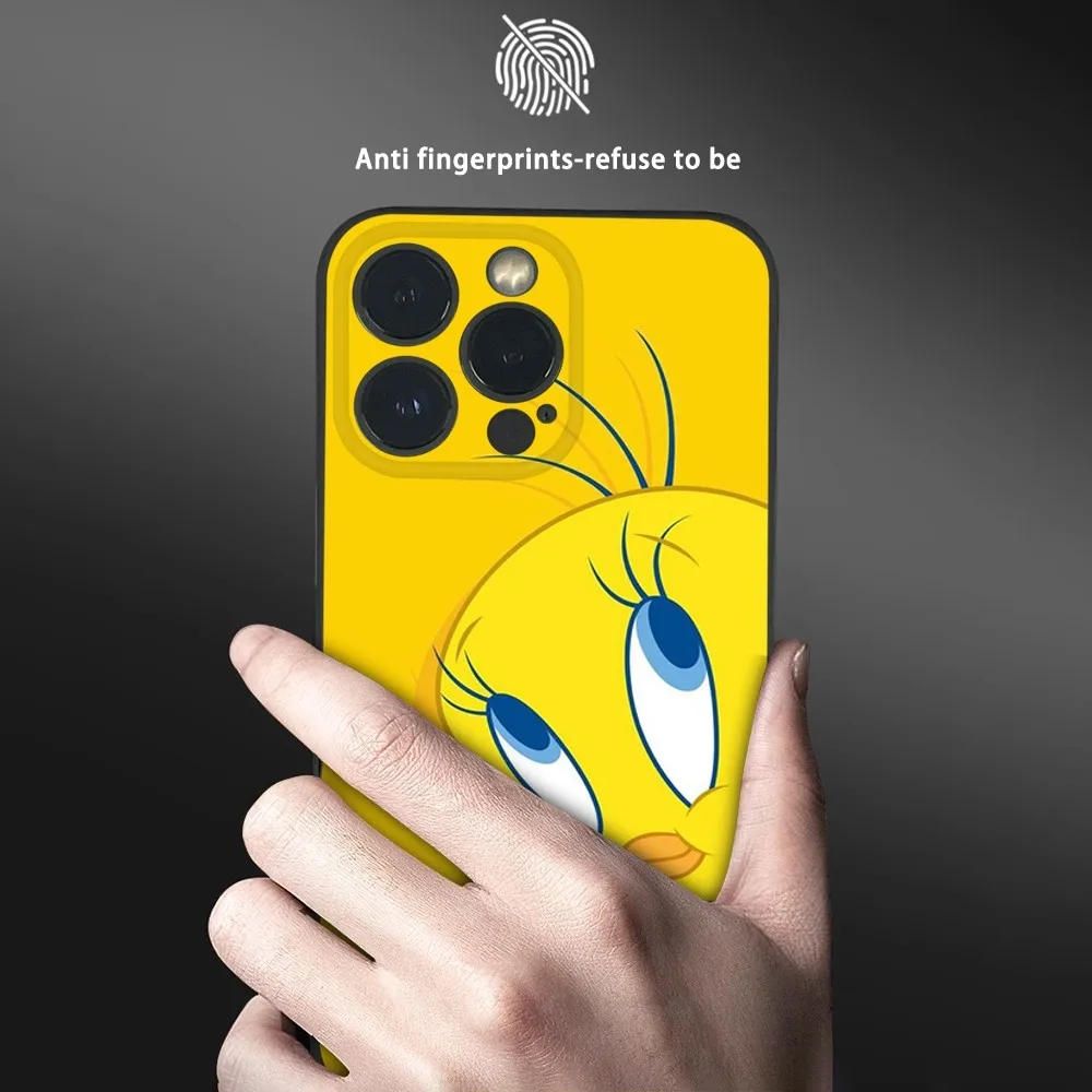 Чехол T-Tweety Bird для телефона iPhone 15 14 13 12 11 Pro Xs Max Mini XR X 7 8 Plus черный противоударный