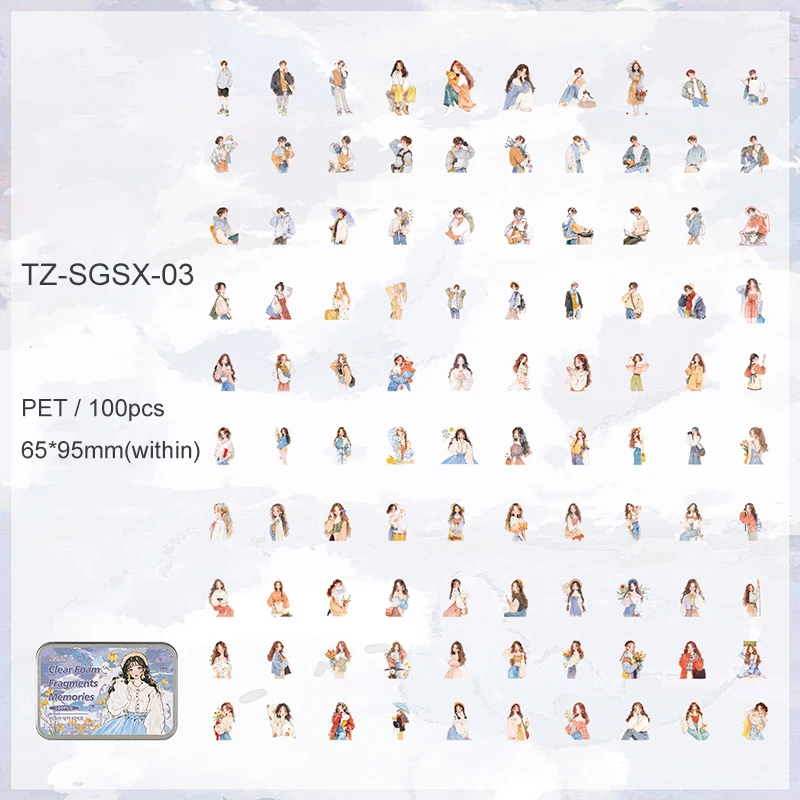 

Стикеры Jianwu A Poetic Casket Series для скрапбукинга