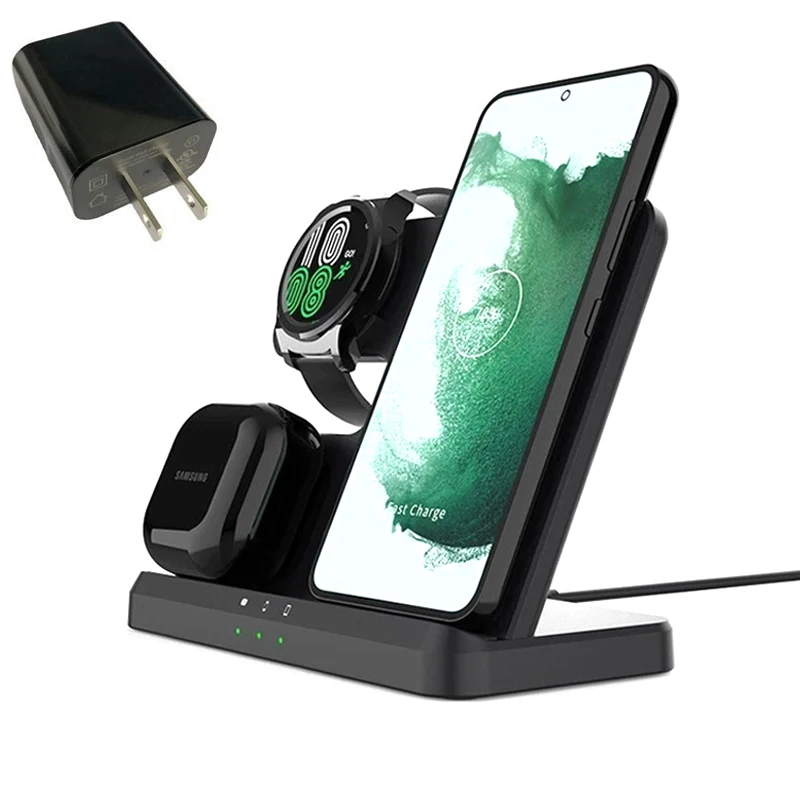 Беспроводная зарядная станция 3 в 1 для Samsung S24 S23 S22 Z Flip/Fold Fast Wireless Charger Dock Подставка
