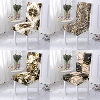 baroque style one piece all inclusive elastic stretchable chair cover home spandex office chair cushion cover restaurant banquet