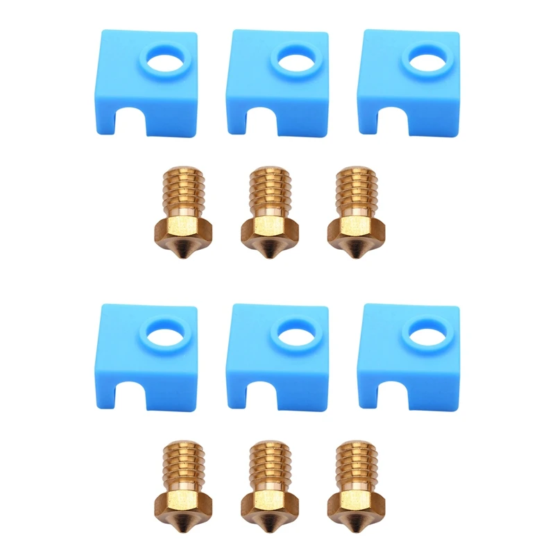 

6X E3D Heater Block Silicone Cover Thermal Protection Silicon Socks For E3D V6 Hotend And E3D 0.4Mm Extruder Nozzle