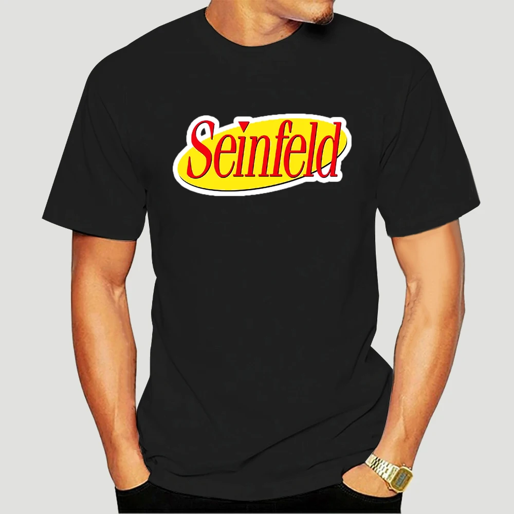 

Повседневная мужская короткая футболка с логотипом Seinfeld, индивидуальные дешевые забавные мужские футболки для взрослых, Мужская черная хл...