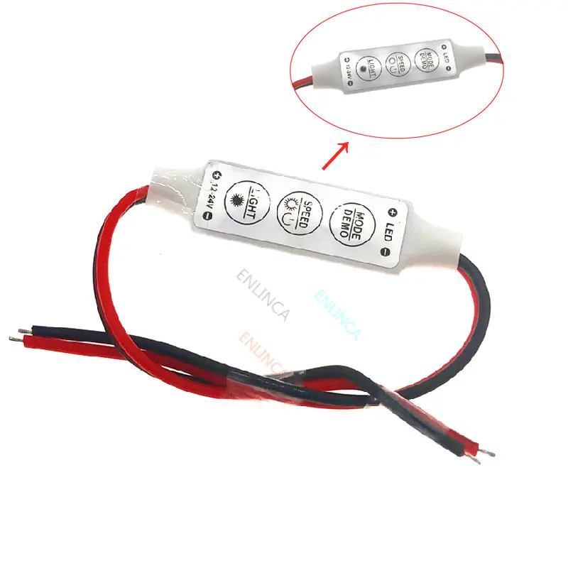 12 В-24 В мини 3 клавиши одноцветный светодиодный контроллер яркости диммер для светодиодной ленты 3528 5050