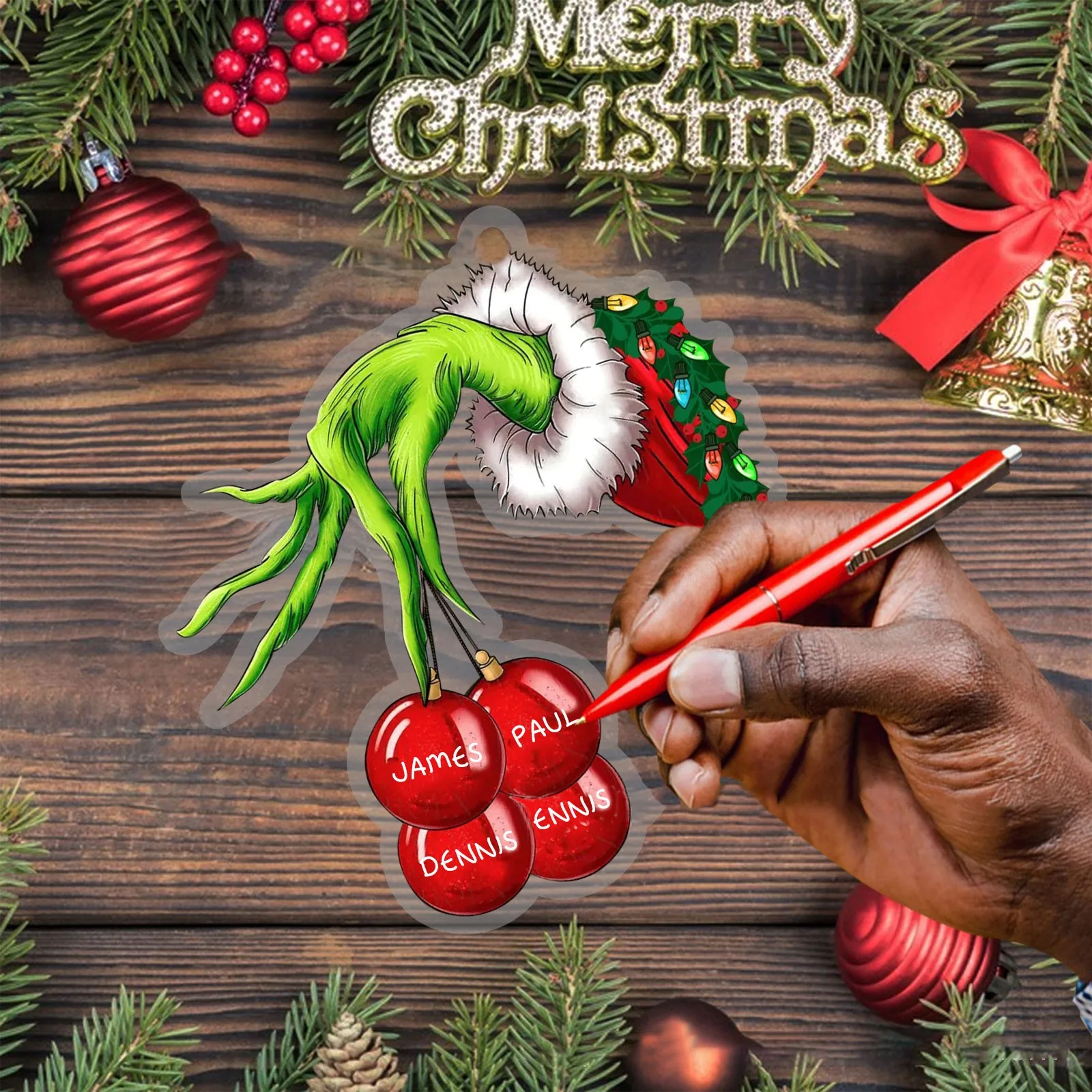 2d акриловая подвеска для рождественской елки ручной работы автомобиля