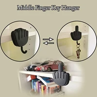 retractable middle finger hook key holder wall clothes hanger room decoration punch free sticky hook self adhesive storage hooks