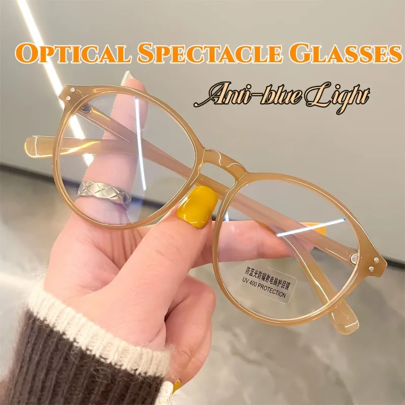 

Luxury Design Round Frame Optical Spectacle Glasses Trendy Clear Lens Anti-blue Light Computer Eyewear Unisex Optical Eyeglasses