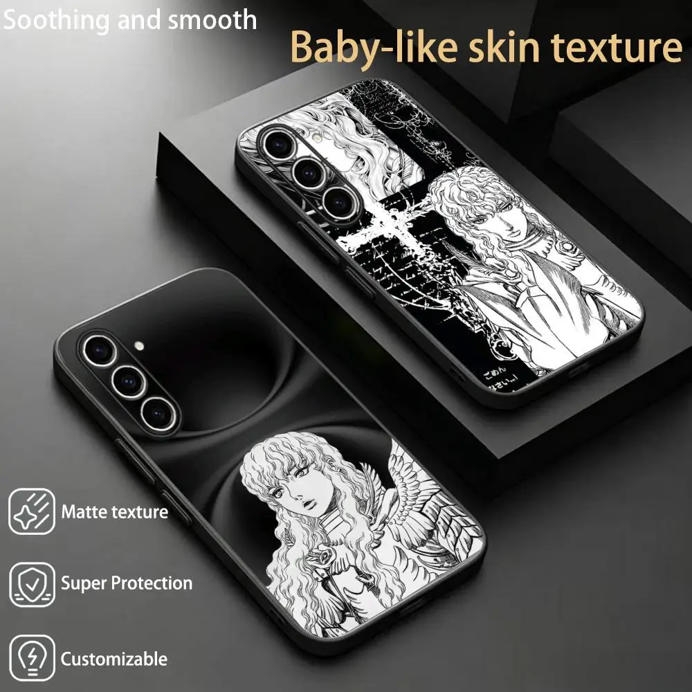 Фото Японский аниме-чехол с крутым узором Гриффит для Samsung Galaxy S26 S25 S24 S23 S22 S21 Plus Ultra Note20, мягкий, черный №1