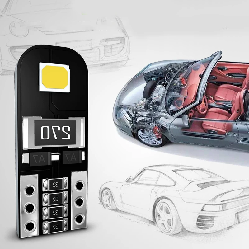 

Universally 10PCS W5W T10 LED Signal Lamp BA9S SMD W5W 6000K Car Reading Light License plate lamp 2835 12V Canbus