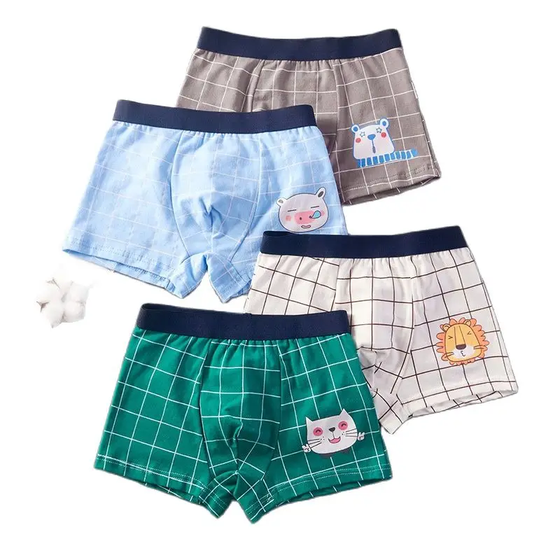 1 Piece Pure Cotton Boys Boxer Underpants Cozy Boy Panties Big Childrens Shorts Children's Underwear Mid Small Children Panty