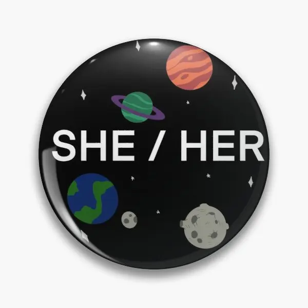 

She Her Pronouns Customizable Soft Button Pin Hat Cartoon Lover Badge Funny Clothes Metal Creative Collar Cute Jewelry Brooch